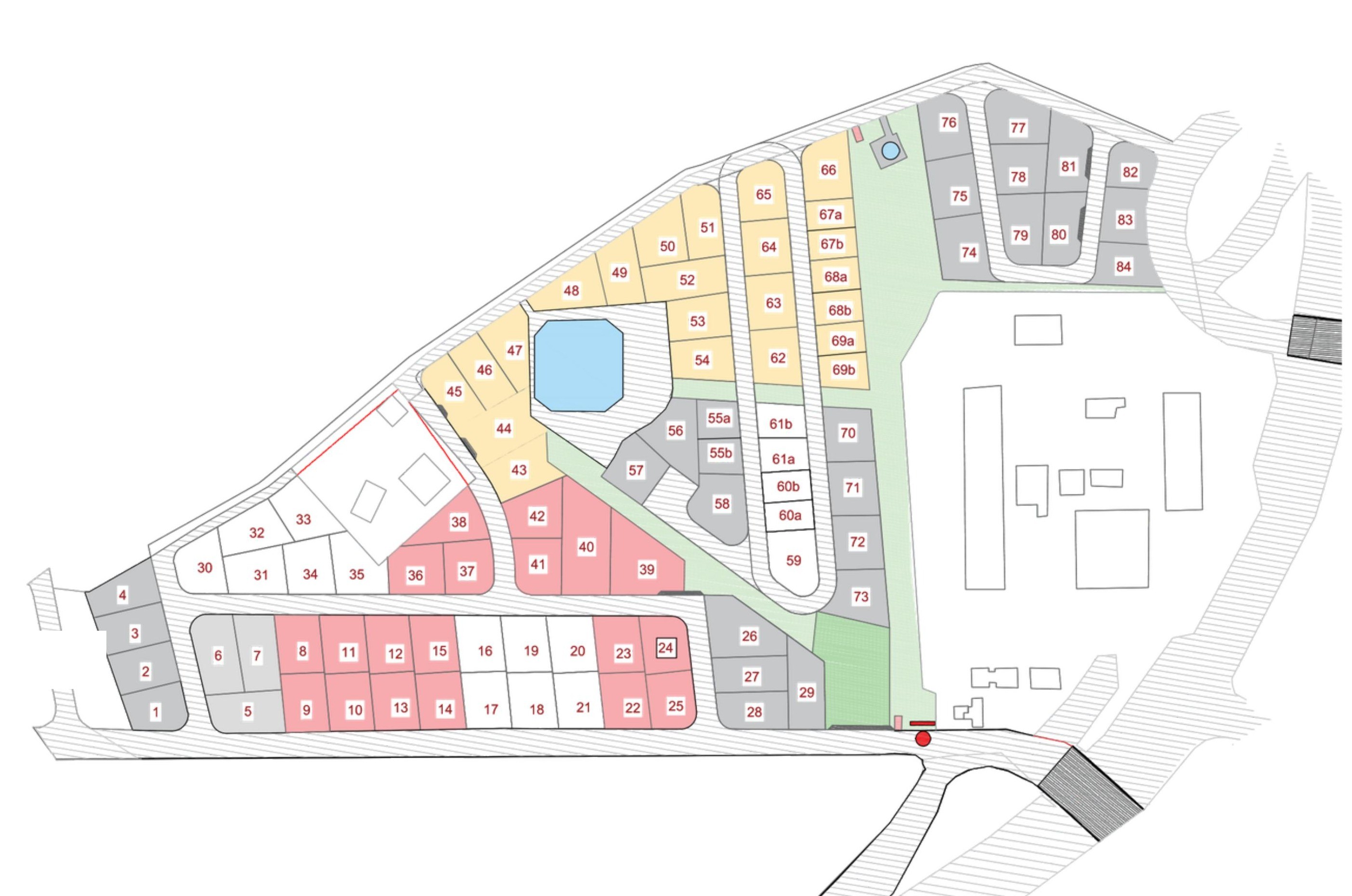 Masterplan of the Anatoliko industrial plots in Paphos showing every available unit